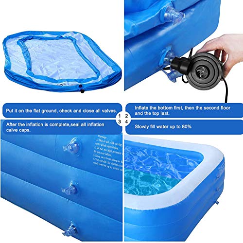 GJXJY Piscinas Hinchables para NiñOs Grandes Rectangulares Piscina Inflable Infantil Balcon Piscina Bebe Hinchable Piscina NiñOs Y Familia para JardíN Y Al Aire Librel