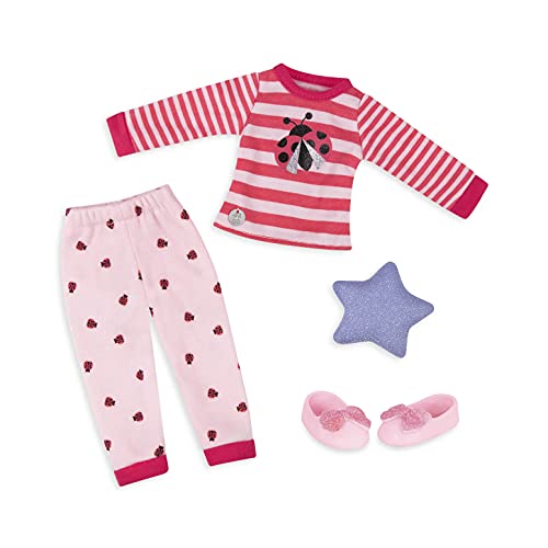 Glitter Girls Pajama Top and Pant Regular Outfit Conjunto de Pijama y pantalón de Ladybug Shimmer – Ropa de muñeca de 14 Pulgadas y Accesorios, Multicolor (Branford Ltd. GG50103Z)