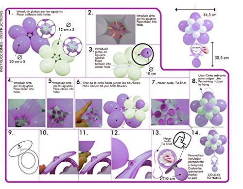 GLOBOLANDIA- Kit Chupete decoración, Color Rosa y Blanco (5542)