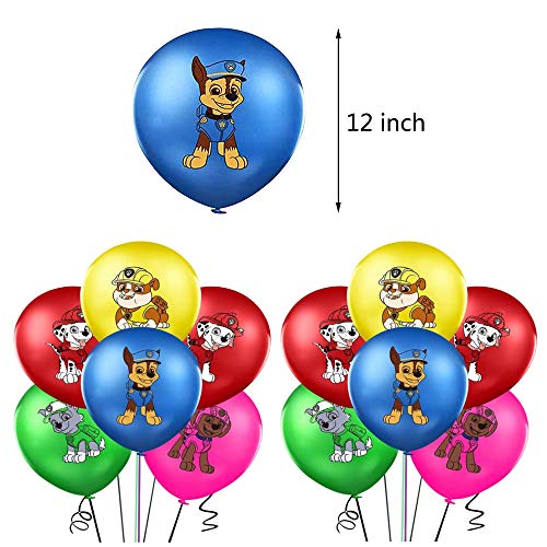 Globos de Látex Patrulla Canina Dog Cumpleaño Fiestas Decorar Patrulla Canina Dog Cumpleaños Globos Kit de Decoraciones de Cumpleaños de Patrulla Canina Dog para Niños Niñas 50PCS