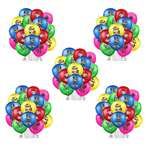 Globos de Látex Patrulla Canina Dog Cumpleaño Fiestas Decorar Patrulla Canina Dog Cumpleaños Globos Kit de Decoraciones de Cumpleaños de Patrulla Canina Dog para Niños Niñas 50PCS