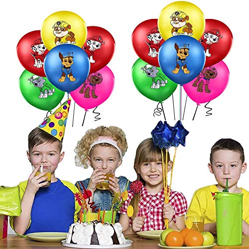 Globos de Látex Patrulla Canina Dog Cumpleaño Fiestas Decorar Patrulla Canina Dog Cumpleaños Globos Kit de Decoraciones de Cumpleaños de Patrulla Canina Dog para Niños Niñas 50PCS