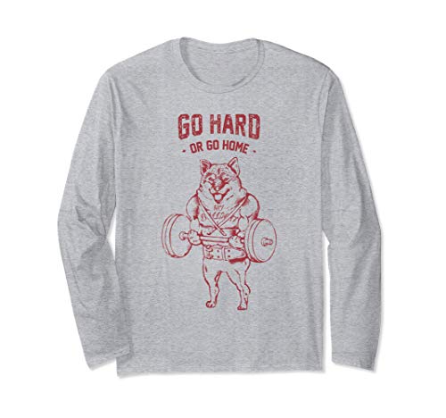 Go Hard or Go Home Shiba Inu Manga Larga