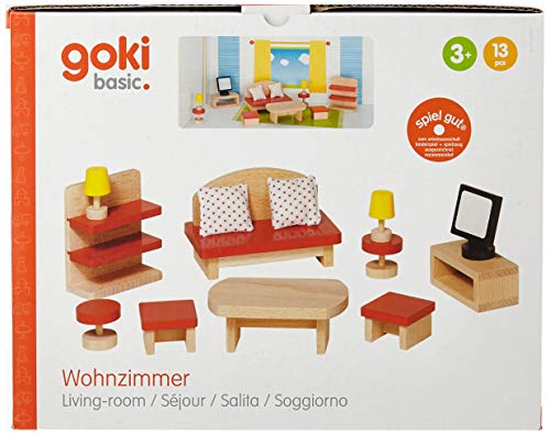 Goki- Mueble para muñecos, salón, Basic, Multicolor (51716)