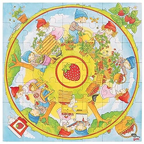 GOKI- Puzzle XXL Cultivo de Fresas Rompecabezas, Color (Multicolor) (57442)