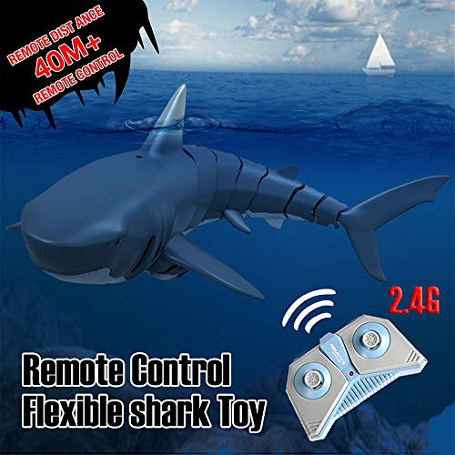 Goolsky Mini RC tiburón mando a distancia, juguete para natación, juguete bajo el agua, barco, eléctrico, barco de pesca, parodia juguete