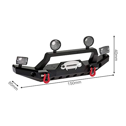 Goolsky- Parachoques Delantero de Metal TRX-4 con 2 Luces LED para 1/10 RC Crawler Traxxas TRX4 Sport 82024