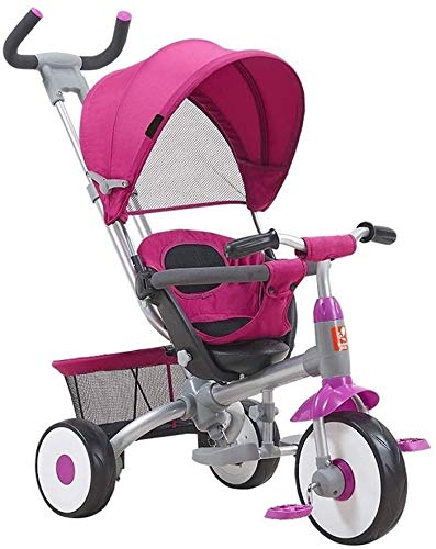 GPWDSN Protector De Lluvia Silla De Paseo Universal Cochecito De Niños, Triciclo Multifuncional Bicicleta De La Luz Kid Cochecito 0/4 Años De Edad (Color: Morado)