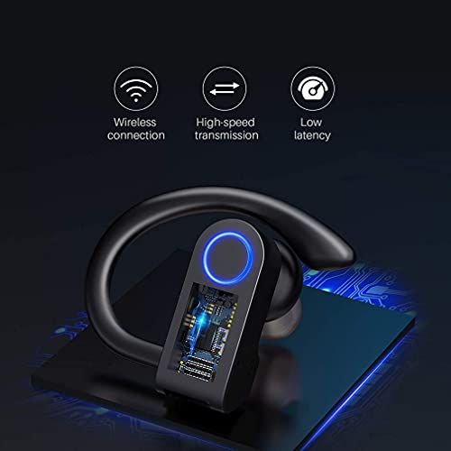 Greatangle-UK Auriculares inalámbricos A9, estéreo, Graves Profundos, Deportivos, micrófono Incorporado, Pantalla LED Digital, Auriculares portátiles, Negro