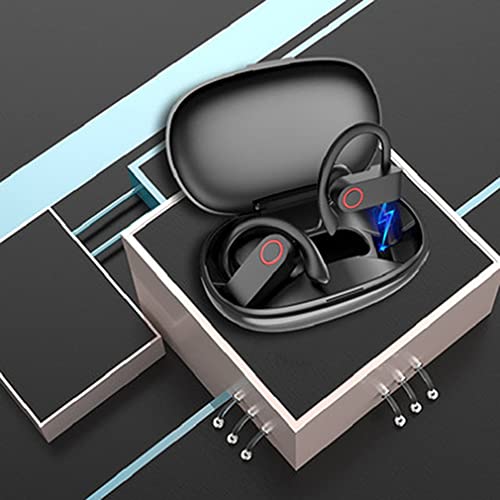 Greatangle-UK Auriculares inalámbricos A9, estéreo, Graves Profundos, Deportivos, micrófono Incorporado, Pantalla LED Digital, Auriculares portátiles, Negro