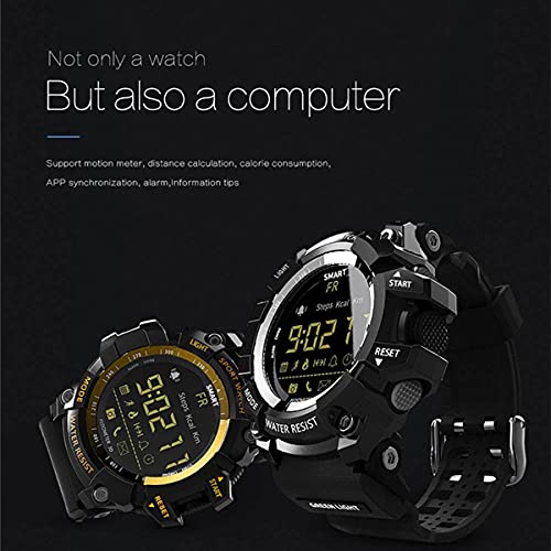 Greatangle-UK MK16 Reloj Inteligente Impermeable Reloj Deportivo Inteligente Rastreador de Ejercicios Recordatorio de Llamadas Cámara remota Reloj de Pulsera Inteligente Negro