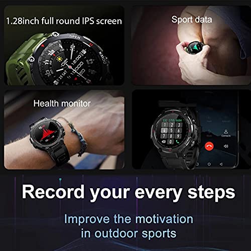 Greatangle-UK Reloj Inteligente K22 para Hombre, Deportes, Llamada inalámbrica, 2021, Nuevo Reloj Despertador con Control de música, recordatorio, Reloj Inteligente para teléfono, Negro