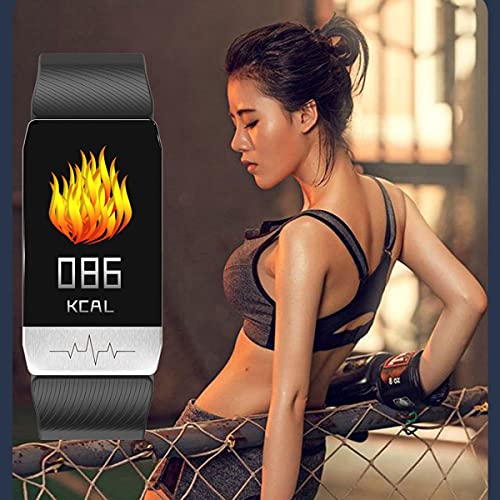 Greatangle-UK T1S Pulsera Inteligente Tempuratura Monitoreo de frecuencia cardíaca Detectores de sueño en Tiempo Real Fitness Sport Relojes Negro