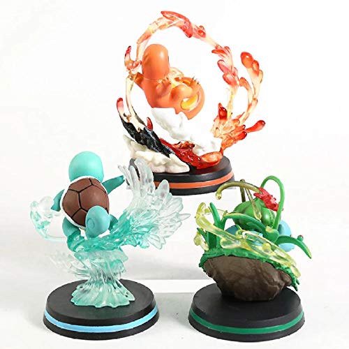 GSDGSD Anime Monster Center Charmander Bulbasaur Squirtle Fighting Ver. Figura de PVC Modelo de Juguete Estatuilla Regalo de cumpleaños