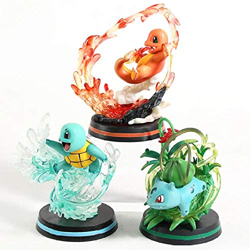 GSDGSD Anime Monster Center Charmander Bulbasaur Squirtle Fighting Ver. Figura de PVC Modelo de Juguete Estatuilla Regalo de cumpleaños