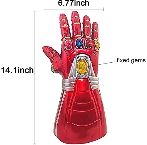 Guantelete del infinitom, Marvel Avengers Guante Thanos con 6 LED Gemas Cosplay Halloween Prop Guantelete Gemas del Infinito, con efectos luminosos Adulto/Niño ADULT