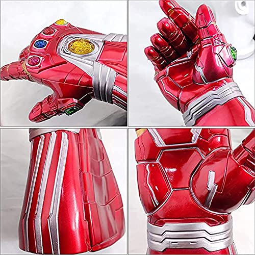 Guantelete del infinitom, Marvel Avengers Guante Thanos con 6 LED Gemas Cosplay Halloween Prop Guantelete Gemas del Infinito, con efectos luminosos Adulto/Niño ADULT