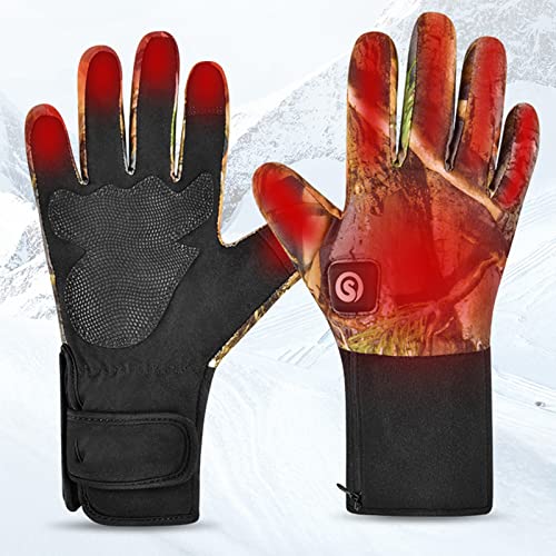 Guantes Calefactables para Hombre Mujer Invierno Térmicos Debatería Recargable Calentador De Mano con 3 Temperaturas Ajustables para Moto Esquí Pesca Senderismo Caza Ciclismo,XL