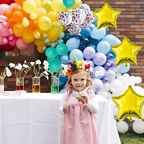 Guirnalda de globos, arcoíris, guirnalda de globos, juego de decoración, 130 unidades de globos, multicolor, 3 unidades de globos de helio para cumpleaños, bodas, decoración de fiestas de bebés