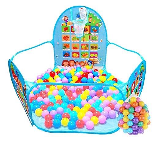 GY-Mortar Océano Ball Pool - Carpa del Bebé De Los Niños De Dibujos Animados De La Bola Juego De La Piscina Plegable Bobo Shooting Shooting Game House 120cm (Color : Blue)