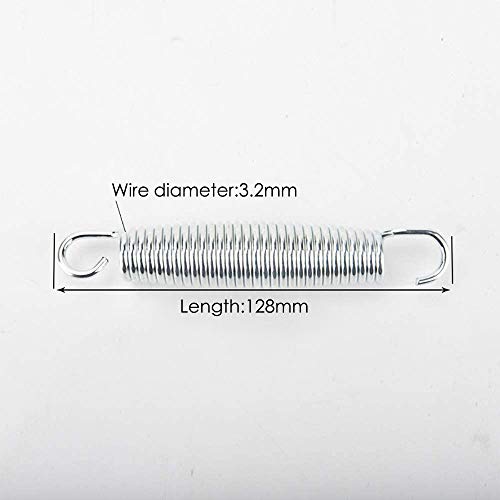 GZFTM Muelles para trampolín, metal resistente a la corrosión y muelles de larga duración, 10 muelles para trampolín de fitness + 1 herramienta de resortes, 128 mm - 5 pulgadas