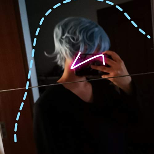 GZIRUE Peluca Rizada Corta Azul Tomura Shigaraki Cosplay Halloween Hombres Anime Fiesta Carnaval Moda Wig con Gorra de Peluca