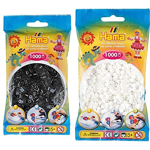 Hama 207-18 Negro Perlas, 1000 + Abalorios Y Cuentas Sueltas, 1000 Piezas (20701)