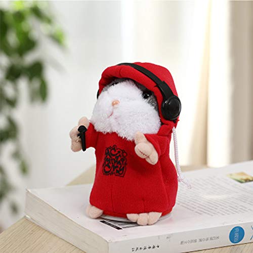 Hamster de Peluche de Juguete,Talking Hamster Repite lo que Dices Cute Plush Electronic Mimicry Hamster Juguete de Peluche Interactivo Regalo para Niños Cumpleaños y Fiesta (Rojo Estilo Aleatorio)