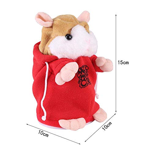 Hamster de Peluche de Juguete,Talking Hamster Repite lo que Dices Cute Plush Electronic Mimicry Hamster Juguete de Peluche Interactivo Regalo para Niños Cumpleaños y Fiesta (Rojo Estilo Aleatorio)