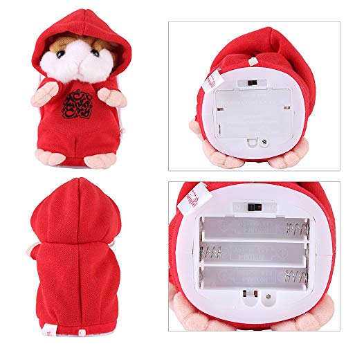 Hamster de Peluche de Juguete,Talking Hamster Repite lo que Dices Cute Plush Electronic Mimicry Hamster Juguete de Peluche Interactivo Regalo para Niños Cumpleaños y Fiesta (Rojo Estilo Aleatorio)