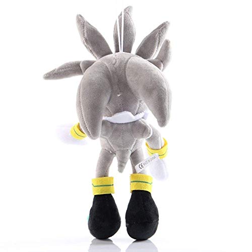 Hao-zhuokun 30cm de Peluche de Juguete Sonic Toys Silver Blue Sonic Plush Set Super Sonic The Hedgehog Plush Toy Sonic Tails