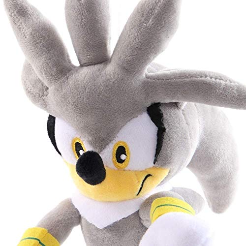 Hao-zhuokun 30cm de Peluche de Juguete Sonic Toys Silver Blue Sonic Plush Set Super Sonic The Hedgehog Plush Toy Sonic Tails