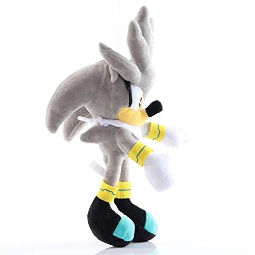 Hao-zhuokun 30cm de Peluche de Juguete Sonic Toys Silver Blue Sonic Plush Set Super Sonic The Hedgehog Plush Toy Sonic Tails