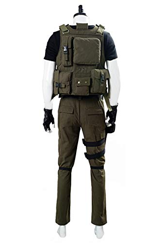 Harrypetter Disfraz de Carlos Oliveira para Hombre Halloween Carnaval Resident Traje de Soldado Conjunto Completo, S