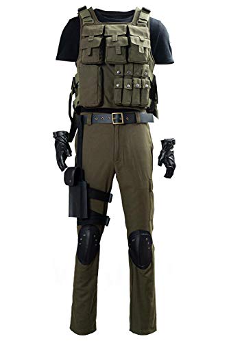 Harrypetter Disfraz de Carlos Oliveira para Hombre Halloween Carnaval Resident Traje de Soldado Conjunto Completo, S