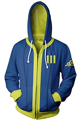 Harrypetter Sudadera con Capucha de Nate Chaqueta de Vault 111 Halloween Carnaval Disfraz de Juego, S