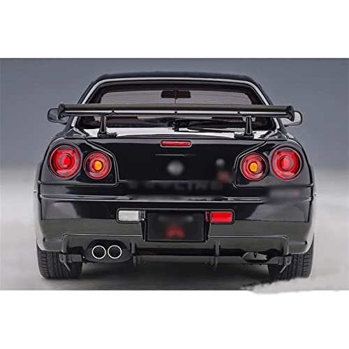 HBSM Regalo para N-issan para Skyline Ares GTR para R34 Diecasts Y Vehículos De Juguete Modelo De Coche De Juguete De Metal Juguetes De Colección De Alta Simulación Pull Back (Color : Black)