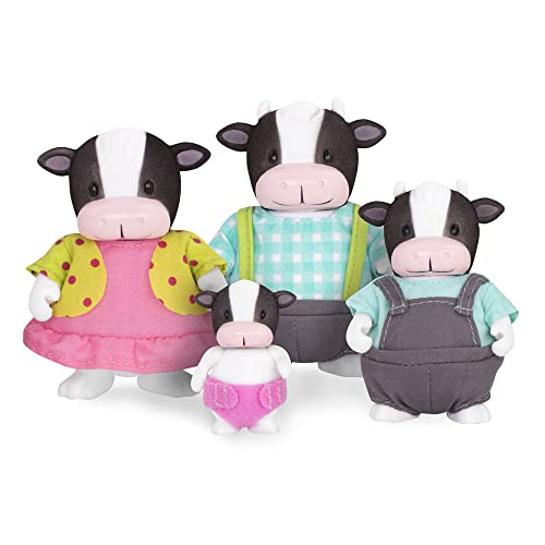 HCM Kinzel 43226 Li'l Woodzeez - Figuras de Vacas - Familia de Animales Moosicalmoo - 4 Figuras Suaves sin Libro - Animales en Set, Juguete para niños a Partir de 3 años