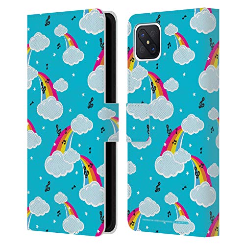 Head Case Designs Licenciado Oficialmente Trolls World Tour Patrón de Nube de Arco Iris Rainbow BFFs Carcasa de Cuero Tipo Libro Compatible con OPPO Reno4 Z 5G