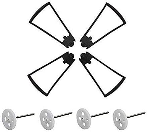 Hélice 8pcs con aviones no tripulados Juegos de Accesorios de 4 anillos de la hélice de la Guardia con 4 ruedas Engranajes para la cámara RC SG106 Drone Quadcopter piezas de repuesto Drone Acceso