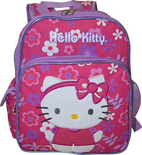 Hello Kitty Flor tienda Deluxe bordado 12 "escuela bolsa mochila