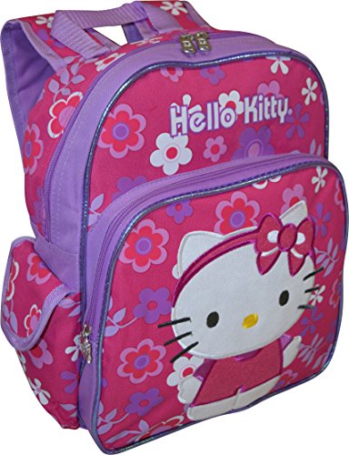 Hello Kitty Flor tienda Deluxe bordado 12 "escuela bolsa mochila