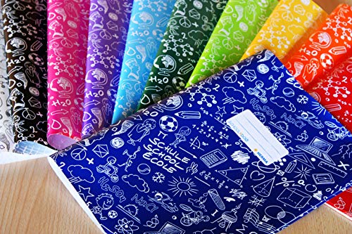 HERMA 20211 - fundas formato A4 SCHOOLYDOO, fundas para cuadernos escolares con etiqueta, de polipropileno resistente y lavable, 5 unidades, multicolor