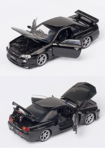 HGSM para N-Issan para Skyline Ares GTR R34 1:32 Raza Diecasts Vehículos De Juguete Metal Modelo Modelo De Sonido Luz De Sonido Juguetes (Color : B)