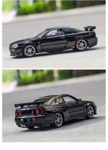 HGSM para N-Issan para Skyline Ares GTR R34 1:32 Raza Diecasts Vehículos De Juguete Metal Modelo Modelo De Sonido Luz De Sonido Juguetes (Color : B)