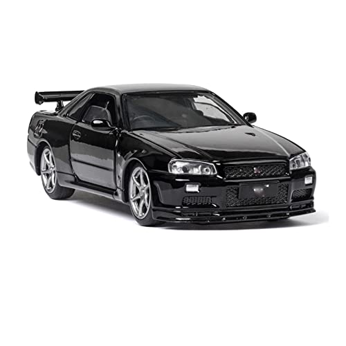 HGSM para N-Issan para Skyline Ares GTR R34 1:32 Raza Diecasts Vehículos De Juguete Metal Modelo Modelo De Sonido Luz De Sonido Juguetes (Color : B)