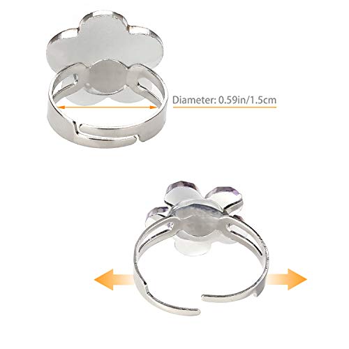 Hifot 24 Piezas Anillos Ajustables para niñas, Princesa Joyas Anillos de Dedo con Caja en Forma de corazón, Niña fingir Jugar y Vestir Anillos para niños niños niñas pequeñas