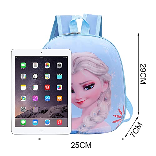 Hilloly Mochila Infantil Frozen Mochila,Bolsa Impermeable 3D Mochila para Niños Congelado Mochila Escolar Impermeable y Ajustable Adecuado para Niños y Niñas de 2 a 6 Años