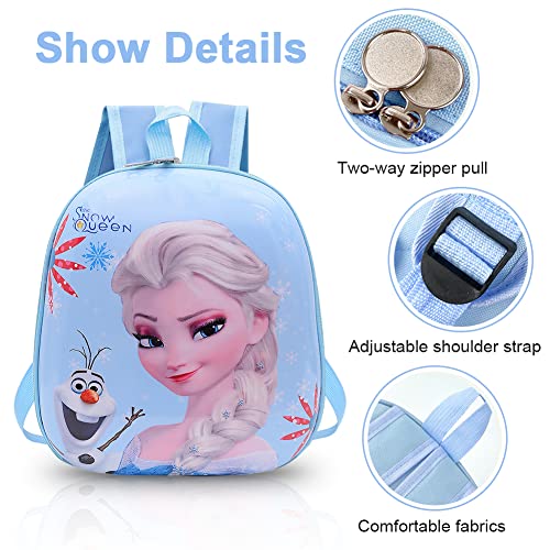 Hilloly Mochila Infantil Frozen Mochila,Bolsa Impermeable 3D Mochila para Niños Congelado Mochila Escolar Impermeable y Ajustable Adecuado para Niños y Niñas de 2 a 6 Años