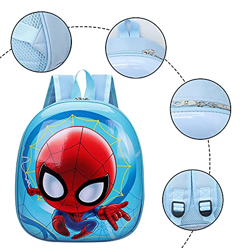 Hilloly Mochila Infantil Spiderman Mochila,Bolsa Impermeable 3D Mochila para Niños Jardín de Infantes de Super heroe Impermeable y Ajustable para Niños y Niñas de 2 a 6 Años